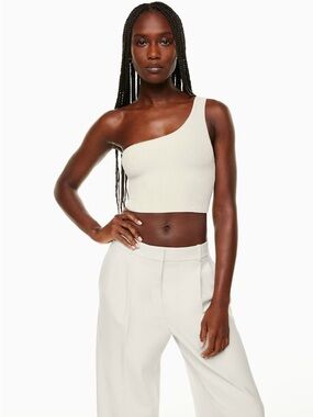 Babaton Sculpt Knit One-Shoulder Cropped Tank